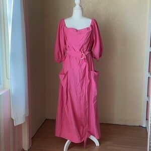 Prabal Gurung Vibrant Pink Long Sleeve Dress